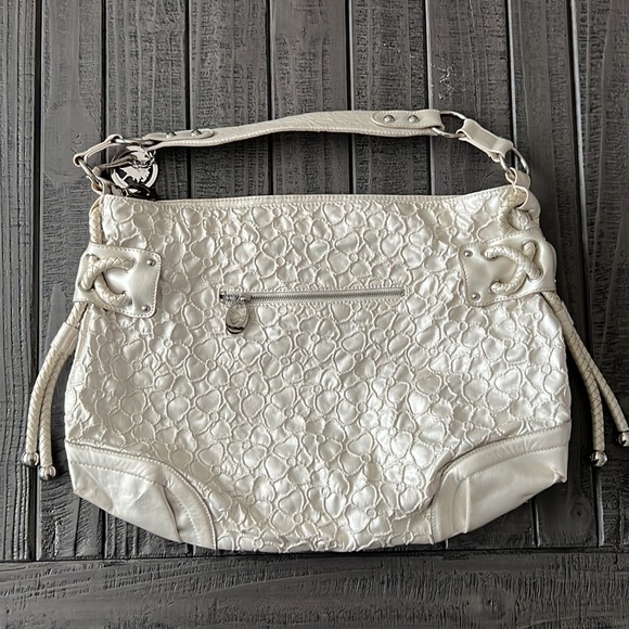 Vintage Gramercy Designs carry all shoulder bag with textured flowers - Picture 8 of 12